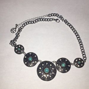 Silver & Turquoise Boho-Hippie Bubble Necklace